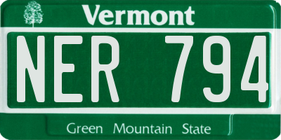 VT license plate NER794