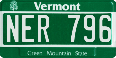 VT license plate NER796