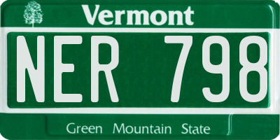 VT license plate NER798