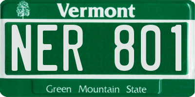 VT license plate NER801