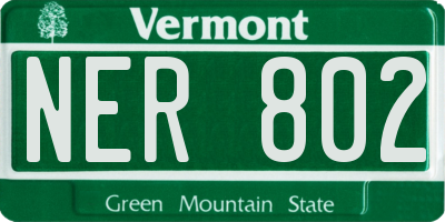 VT license plate NER802
