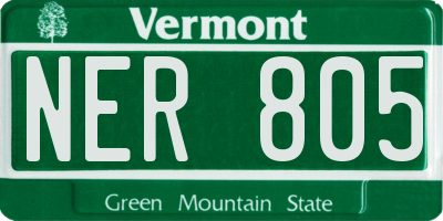 VT license plate NER805