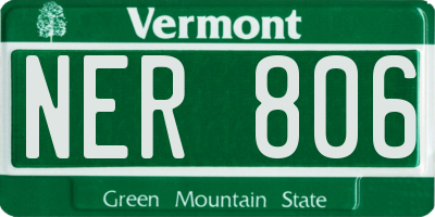 VT license plate NER806