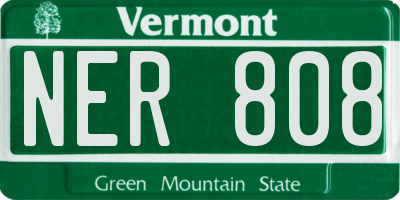 VT license plate NER808