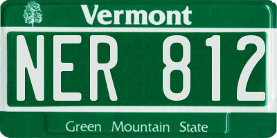 VT license plate NER812