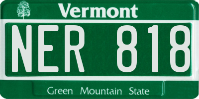 VT license plate NER818