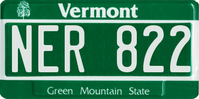 VT license plate NER822