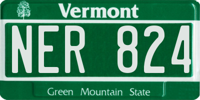 VT license plate NER824