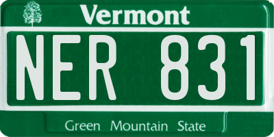 VT license plate NER831