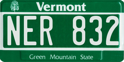 VT license plate NER832