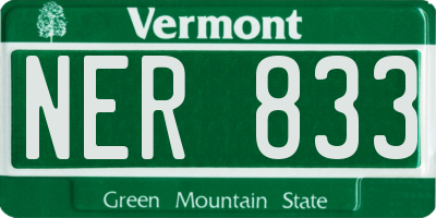 VT license plate NER833