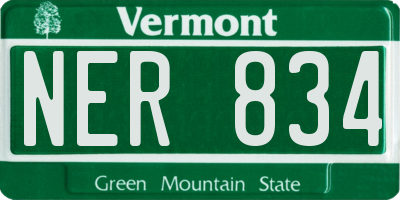 VT license plate NER834