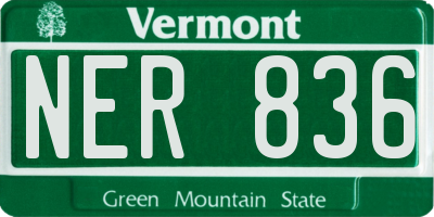 VT license plate NER836