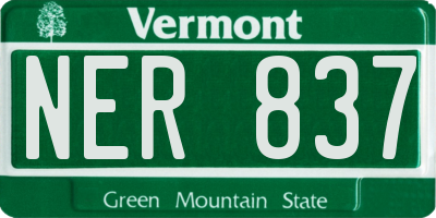 VT license plate NER837