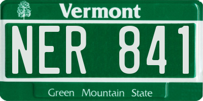 VT license plate NER841