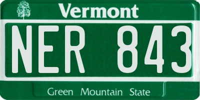 VT license plate NER843