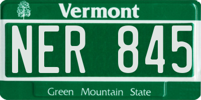 VT license plate NER845