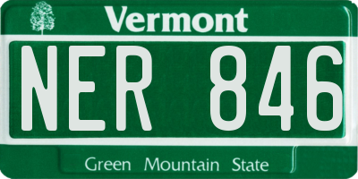 VT license plate NER846