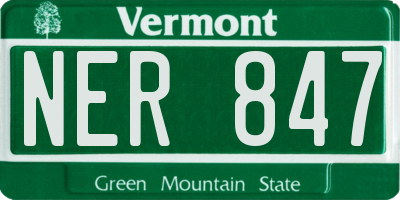 VT license plate NER847