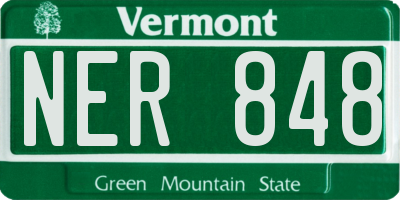 VT license plate NER848