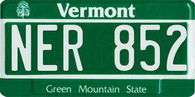 VT license plate NER852