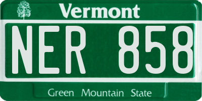 VT license plate NER858