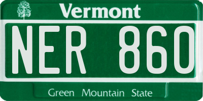 VT license plate NER860