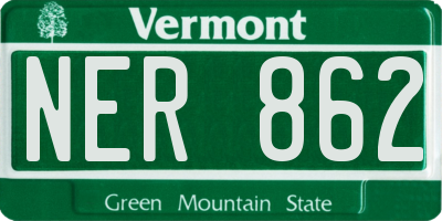 VT license plate NER862