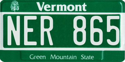 VT license plate NER865