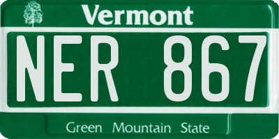 VT license plate NER867