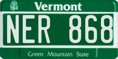 VT license plate NER868