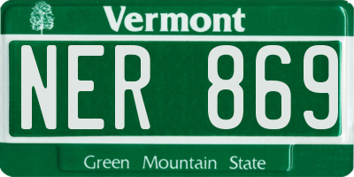 VT license plate NER869