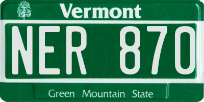 VT license plate NER870