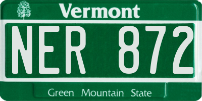 VT license plate NER872