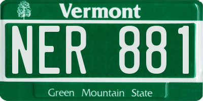 VT license plate NER881