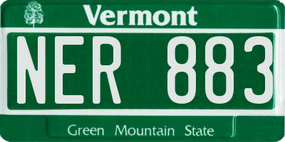 VT license plate NER883