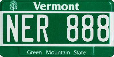 VT license plate NER888