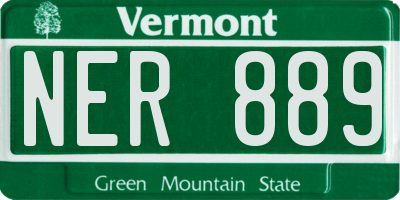VT license plate NER889