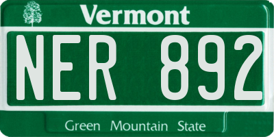 VT license plate NER892