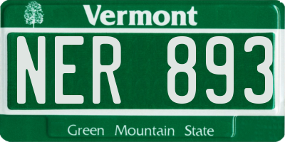 VT license plate NER893