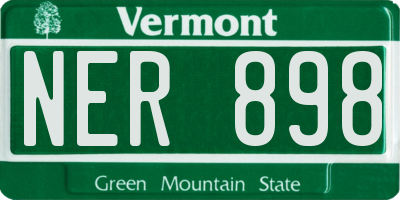 VT license plate NER898