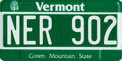VT license plate NER902