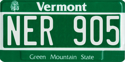VT license plate NER905