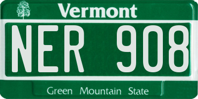 VT license plate NER908