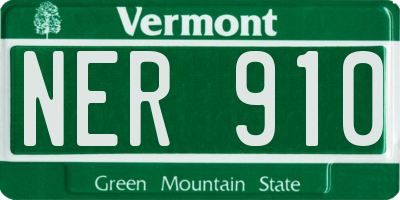 VT license plate NER910