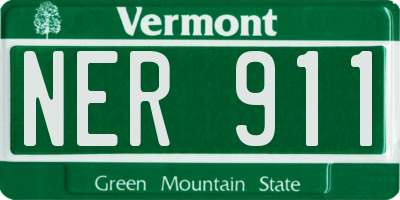 VT license plate NER911