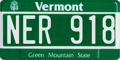 VT license plate NER918