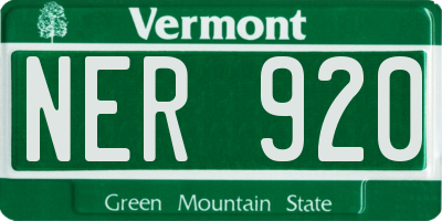 VT license plate NER920