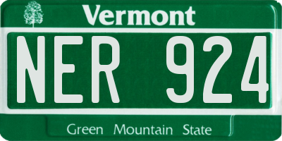 VT license plate NER924