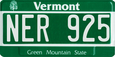VT license plate NER925